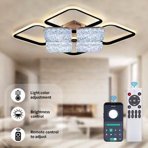 Hộ Gia Đình Hiện Đại Đèn chùm đèn với ánh hiệu ứng đèn nền điều khiển từ xa <span class=keywords><strong>LED</strong></span> trần đèn cho phòng ngủ khách phòng ăn - Product Image 6