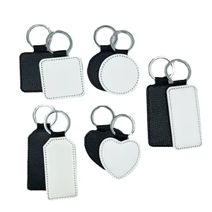 Customized Design Pu Leather Double Sides White Shirt Shape Key Ring Sublimation Blank Keychain/
