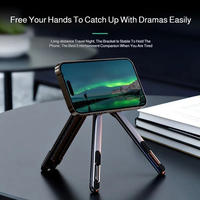 Support de téléphone magnétique portable et perche à selfie 3-en-1, trépied pliable pour tablette, ordinateur portable et utilisation sur ordinateur de bureau
