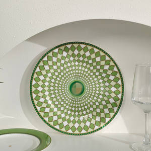 Assiette de service en céramique et porcelaine blanche et bleue, élégante, de style marocain, pour mariage, repas et desserts - Product Image 4