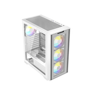 Tuyệt đẹp trắng hợp kim nhôm Iran lưới và kính cường lực máy tính PC Trường hợp với kính cường lực, trường hợp chơi game cho game thủ - Product Image 5