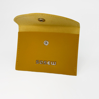 Pochette en cuir PU épaisse personnalisée avec logo 3D métallique, petit sac à bouton enveloppe, échantillon gratuit, emballage de bijoux