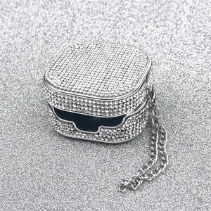 Funda para AirPods con Diamantes Brillantes, PC+Pedrería, Lujosa, Antiarañazos, con Cordón - Product Image 3