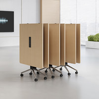 Table de conférence et de formation pliable et extensible en bambou HYZ-255X avec roulettes, bureau multifonctionnel