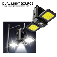 Lampu kerja Mini portabel 3 mode, Senter LED terang USB dapat diisi ulang, Gantungan Kunci Cob saku kecil