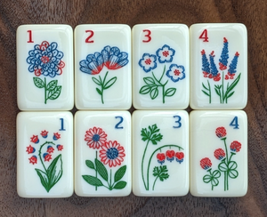 Heron Luxury Mahjong Set-Real Photos-Themed Eco-Friendly White Porcelain Tiles with Folding Metal Legs Ship Anytime - Product Image 6