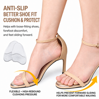 Coussinets métatarsiens auto-adhésifs en gel antidérapant pour chaussures, inserts amortissants pour talons hauts et chaussures plates, soulagement de la douleur, réducteur de taille de chaussure