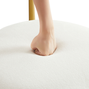 <span class=keywords><strong>Set</strong></span> di 2 Sedie da Pranzo Moderne in Velluto Crema con Schienale Curvo, Sedie Imbottite Senza Braccioli con Gambe in Metallo Dorato per Cucina - Product Image 4