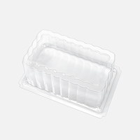 Boîte de cuisson jetable en blister transparente en PET avec base noire pour gâteau roulé suisse et mousse rectangulaire