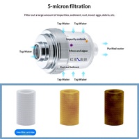 Filtre de douche pour douchettes à main, finition chromée, design moderne, purificateur d'eau en coton PP cinq microns, élimination de la rouille et de la boue
