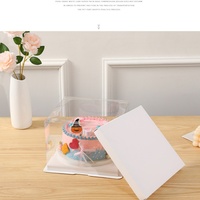 Boîte à gâteau de 4/6/8/10/12 pouces avec couvercle transparent pour boîte cadeau de mariage, boîtes à gâteau carrées en plastique personnalisées avec fenêtre