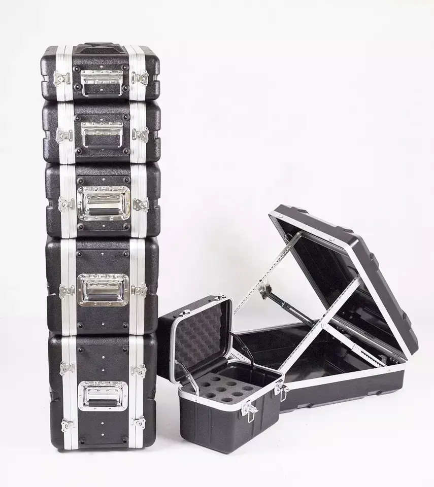 Bán buôn OEM 12U Mixer Trường hợp với Nicole mạ Ổ khóa bản lề ABS Vật liệu khuếch đại Rack trường hợp để bán