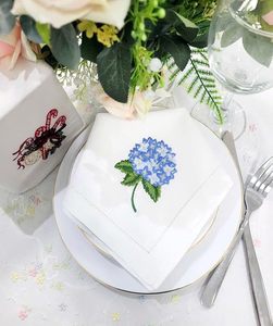 Tùy Chỉnh Handmade Vải Cưới Linen Bông Thêu Placemat Với Khăn Ăn Độc Đáo Thêu Khăn Ăn - Product Image 1