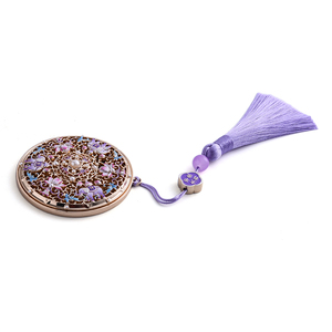 Customized Portable Round Shape Single Side Metal Hollow Out Pocket <b>Compact</b> <b>Mirror</b> with Tassel - Product Image 6