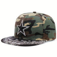 Gorras Unisex para Hombre, Gorra de Béisbol con Visera Plana, Ajustable, Bordada con Estrella