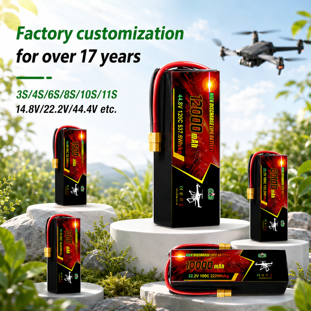 High Safety Semi Solid 3S 4S 6S 8S 12S Drone Battery 12S 44.4V 25000mAh Polymer Drone Battery for Heavy Lift Commercial UAV