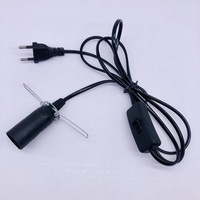 Cordon d'alimentation pour lampe de sel himalayenne E14 avec interrupteur à bouton/intensité 303, longueurs 1m, 1.2m, 1.5m, 1.8m, 2m, compatible prises EU/UK/US/AU