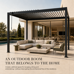 Pergola Bioclimatica <span class=keywords><strong>in</strong></span> Alluminio Rinforzato 90x90mm con Tetto Regolabile Manualmente, Gazebo da Giardino 3x3m 3x4m con Tenda Impermeabile - Product Image 2
