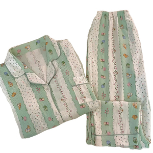 Pyjama Premium Feeling à manches longues pantalons longs coton nuageux printemps et automne pyjamas femmes mode maison vêtements - Product Image 1