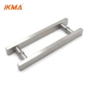 Wholesale commercial brushed nickel frosted satin sanding SSS wood door tempered glass door metal square pull handles