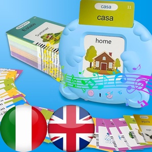 Cartes flash bilingues anglais-italien, cartes flash parlantes pour enfants, cartes flash vocales de poche pour tout-petits, apprentissage éducatif, <span class=keywords><strong>cadeau</strong></span> sonore - Product Image 1