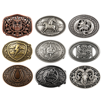 Boucle de ceinture personnalisée avec logo d'usine, plaquée or et argent, en alliage robuste, design 3D