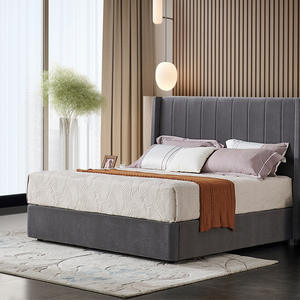 Muebles de Dormitorio Modernos CK305 Hechos a Medida para Hotel, Muebles de Dormitorio en Venta, Cama de Plataforma de Madera y Cuero, Juego de Base de Cama King Size - Product Image 1