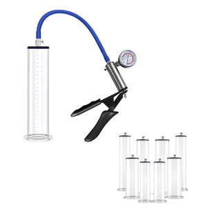 Pompa a Vuoto per Ingrandimento Maschile con Manometro, Cilindro in Acrilico 2.5'*9', Impugnatura in Silicone, Impugnatura a Pistola in Ottone - Product Image 1