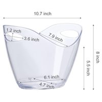 Seau à glace et à vin moderne en acrylique transparent de grande taille, personnalisé, de haute qualité, écologique, pour les fêtes et l'usage domestique, origine USA