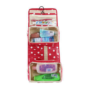 Sac de toilette suspendu imperméable pour femme, trousse de maquillage grande capacité avec fermeture éclair et logo - Product Image 1