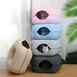 Neues Design Tunnel-Form Ovales Filz-Schutzbett Faltbar Waschbar Katzenhöhle für Kleine Katzen - Product Image 5