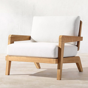 Ensemble de meubles d'extérieur modernes en teck : chaise longue de jardin et table basse pour cour, villa, patio, hôtels, ferme, appartement - Product Image 2