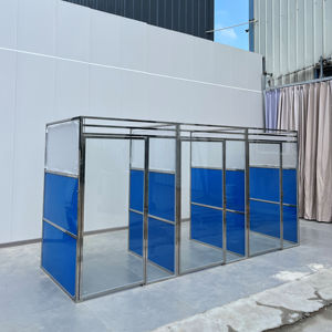 Sang trọng thép không gỉ và kính chó <span class=keywords><strong>kennel</strong></span> thùng đa đơn vị Heavy Duty Pet hệ thống lồng cho bác sĩ thú y phòng Khám & nội trú cũi - Product Image 4