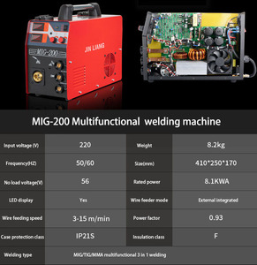 Machine à souder multifonctionnelle IGBT 3 en 1 haute puissance MIG/MMA/TIG 200/250A avec fil de cuivre AC pour la soudure - Product Image 5