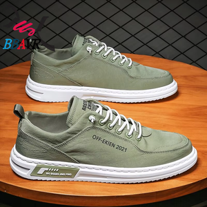 Zapatos Casuales de Moda para Hombre, Estilo Skate, Lona de Seda de Hielo, Plantilla Suave de PU, con Cordones, Versátiles, Deportivos, Antideslizantes - Product Image 1