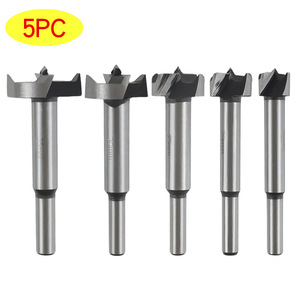 5Pc Flat Wing Drill Bit 35 30 25 20 15Mm For Woodworking Hinge Hole <b>Saw</b> Carbon Steel Bright Finish Round Shank - Product Image 2