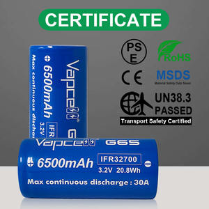 เซลล์แบตเตอรี่ลิเธียมไอออน6500มิลลิแอมป์ต่อชั่วโมง<span class=keywords><strong>3.2</strong></span>โวลต์ G65 32700สำหรับไฟฉายลิเธียมไอออนทรงกระบอก<span class=keywords><strong>3.2</strong></span>ชาร์จได้ความจุสูง - Product Image 5