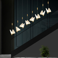 Nouvelle lampe suspendue LED en acrylique en forme de papillon, style nordique moderne, décoration intérieure, salon, salle à manger