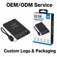 Batterie externe magnétique portable 22,5 W PD, charge ultra-rapide, format de poche, chargeur sans fil avec support métallique pour smartphone