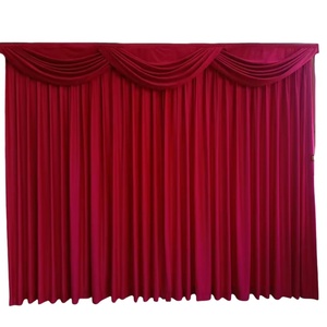 100% polyester chống cháy nhung vải tùy chỉnh hệ thống điện màn cho rạp hát tại nhà nhà thờ sân khấu trường học rèm cửa - Product Image 1