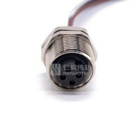 Arnés de cableado de señal M7/8' de 3, 4, 5, 6 pines, conector hembra con código A de un solo extremo y enchufe frontal de montaje en panel, 18AWG