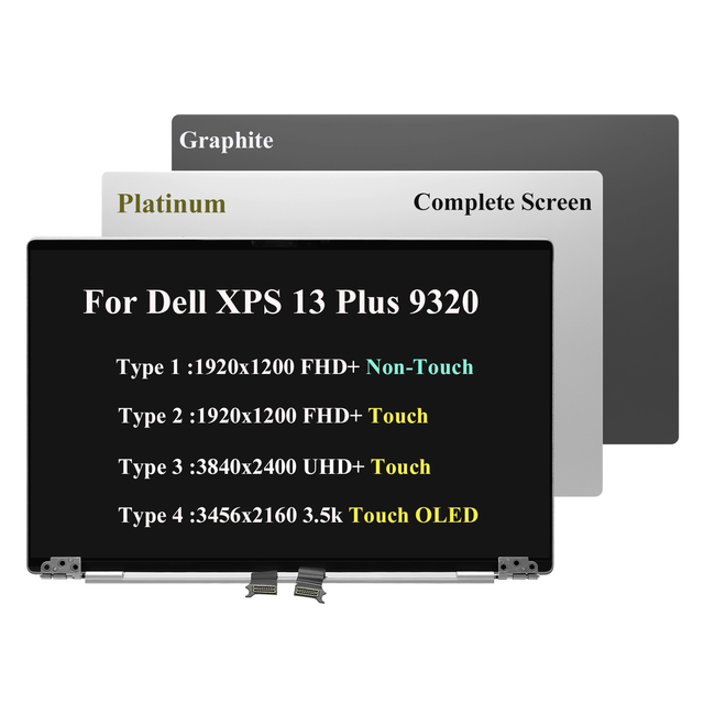 Original LCD Screen Complete Assembly 13.4" FHD 4k Replacement for Dell XPS 13 Plus 9320 3840*2400 New