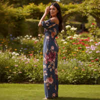 Combinaison à imprimé floral personnalisée à épaules dénudées pour femmes, pantalon en lin pour femmes