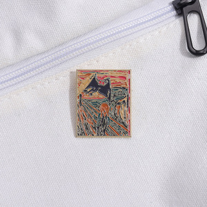 Nouvelle broche en alliage émaillé personnalisée, style peinture à l'huile rétro, inspirée <span class=keywords><strong>de</strong></span> la Nuit étoilée <span class=keywords><strong>de</strong></span> Van Gogh et du Scream <span class=keywords><strong>de</strong></span> <span class=keywords><strong>Munch</strong></span>, design créatif - Product Image 2