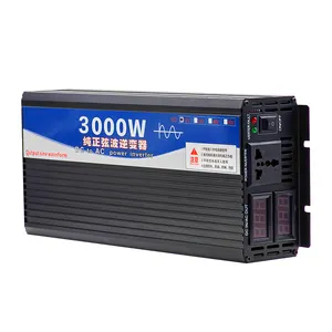 Convertisseur cc à ca 12/24 volts à 220 volts 120 volts Port Usb haute fréquence portable silencieux onduleur à onde sinusoïdale pure 3000W