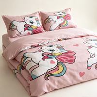 Matériaux de literie pour filles avec motifs de dessins animés mignons, tissu 100% polyester