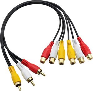 <span class=keywords><strong>3</strong></span> <span class=keywords><strong>RCA</strong></span> <span class=keywords><strong>Jack</strong></span> Mâle à <span class=keywords><strong>6</strong></span> <span class=keywords><strong>RCA</strong></span> Femelle Prise Audio Vidéo AV Connecteur Adaptateur Câble Câble Répartiteur pour TV, DVD - Product Image 6