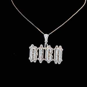 <b>Custom</b> Old English <b>Name</b> Pendant <b>Necklace</b> Iced Out AAA CZ Diamond Gothic Letter <b>Name</b> Pendant Hip Hop Bling Factory <b>Custom</b> Jewelry - Product Image 3
