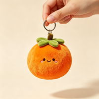 Op maat gemaakte schattige fruit sinaasappel pluche sleutelhanger Kawaii pluche sleutelhanger knuffel voor tas hanger aangepaste logo pluche sleutelhanger