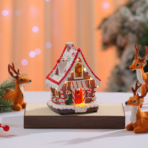 Casa de Jengibre Iluminada con Luces LED de Navidad, Casa de Dulces de Resina, Luces Cálidas, Adorno de Pueblo Navideño, Decoración Festiva para Mesa de Fiesta - Product Image 5